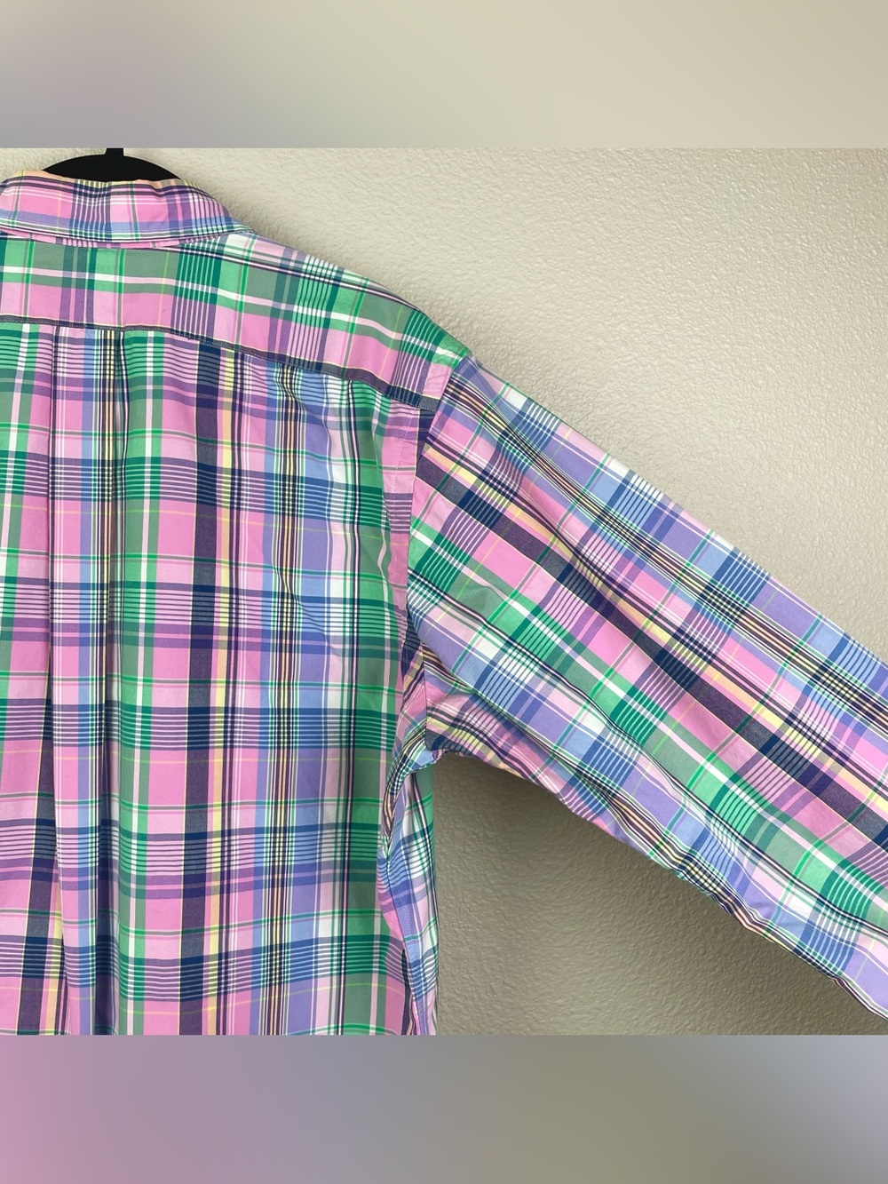 Ralph Lauren Men's Large Pastel Madras Plaid Classic Fix Button Down Shirt Oxfor - Picture 10 of 16